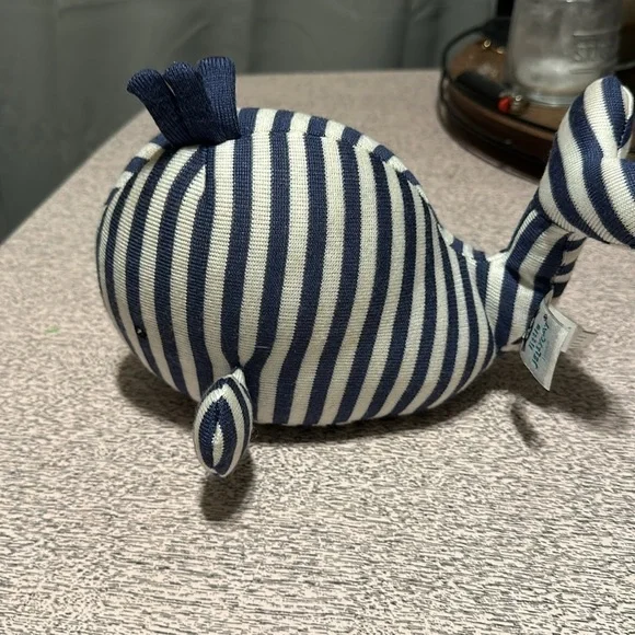 JellyCat London Walter Whale Blue striped Rattle Chime Toy - Picture 3 of 6
